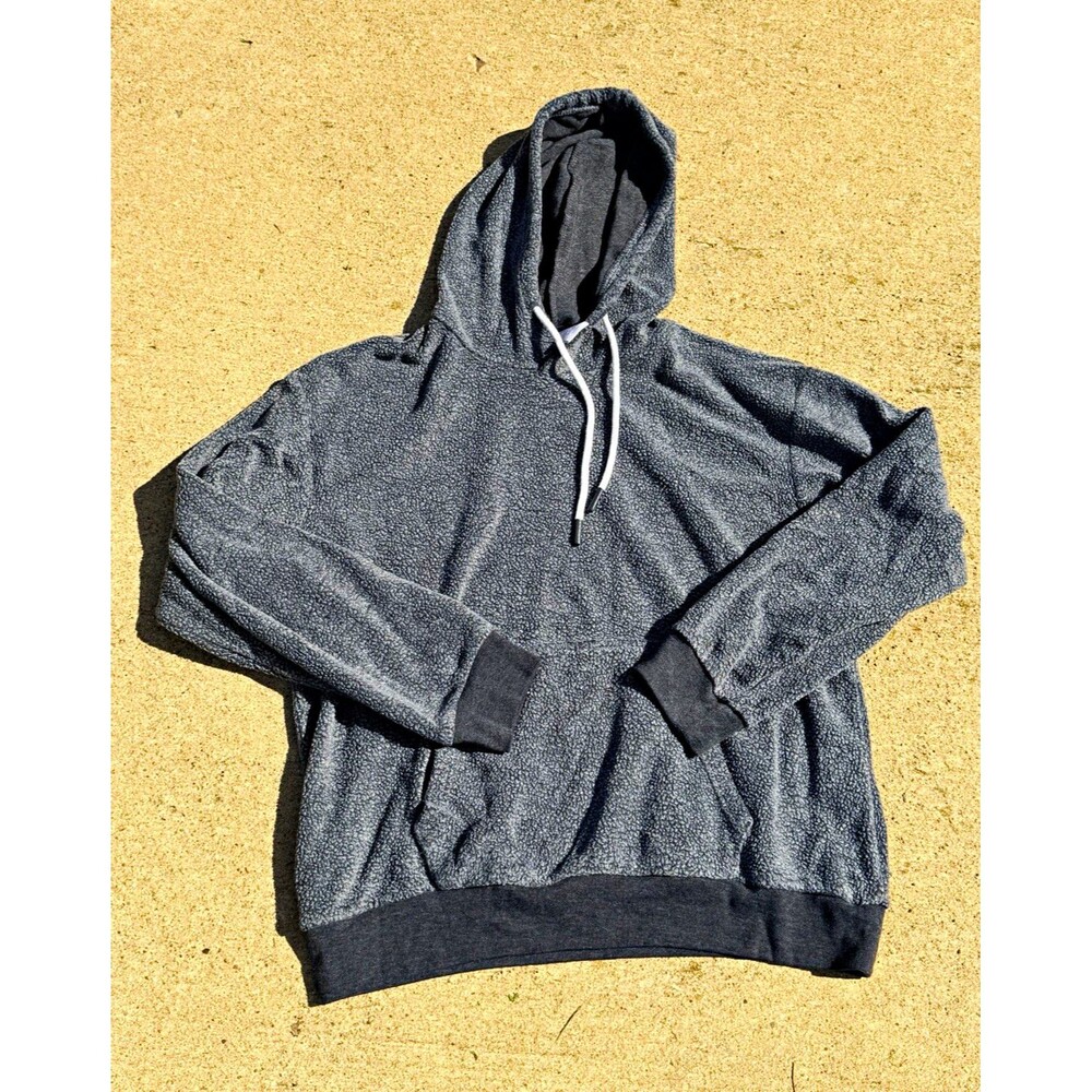 Women’s Gray Fleece Pullover Hoodie Drawstring Long Sleeve XL Regular Poly Blend
